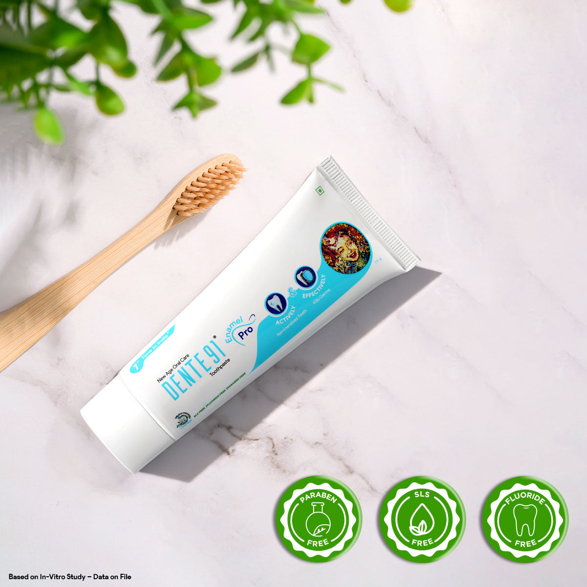 Dente91 Cool Mint Toothpaste, Strengthens Enamel, Repairs Cavities, Remineralizes Teeth , Sensitivity Relief, SLS Free, Fluoride Free, Paraben Free, Pack of 3, 210g