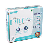 Dente91 Cool Mint Toothpaste, Strengthens Enamel, Repairs Cavities, Remineralizes Teeth , Sensitivity Relief, SLS Free, Fluoride Free, Paraben Free, Pack of 3, 210g