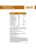 Whey91 Peanut Butter Protein Bar | 20g Protein & 3.9g Fibre per Bar | Immunity Booster Lactoferrin | No Artificial Flavours | (Pack of 6 Bars) 390g